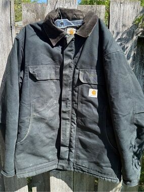 Carhartt C03 BLK Quilted Nylon-Lined Firm Duck Arctic Jacket